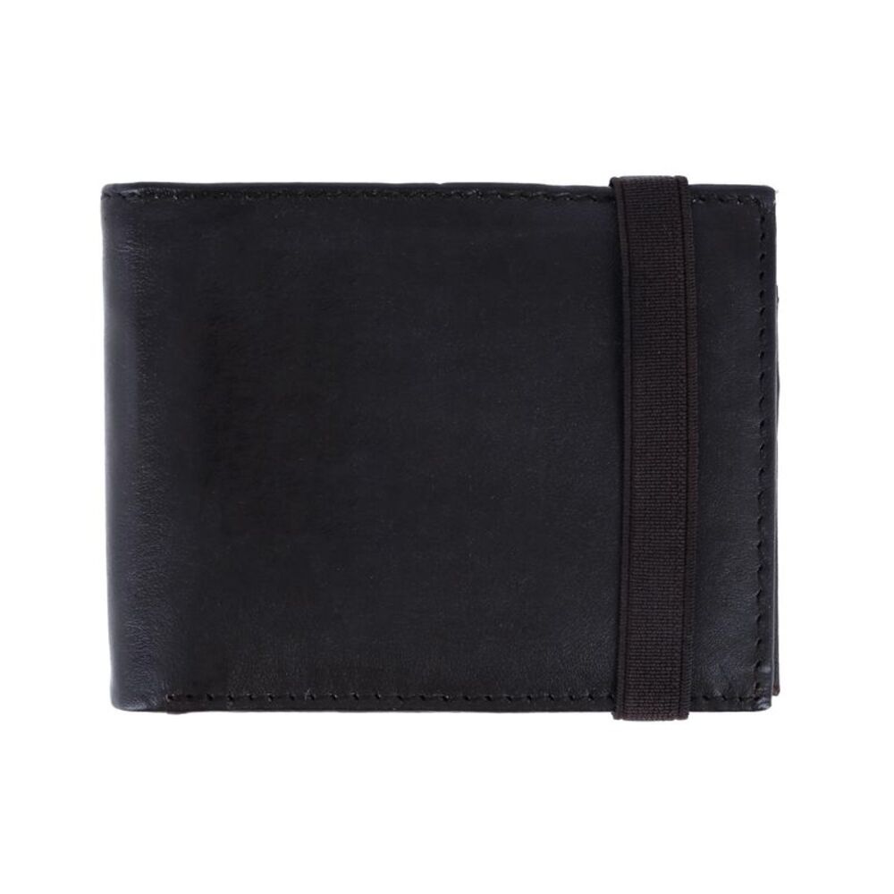 CTM Men's Bifold Wallet with Elastic Keeper Strap